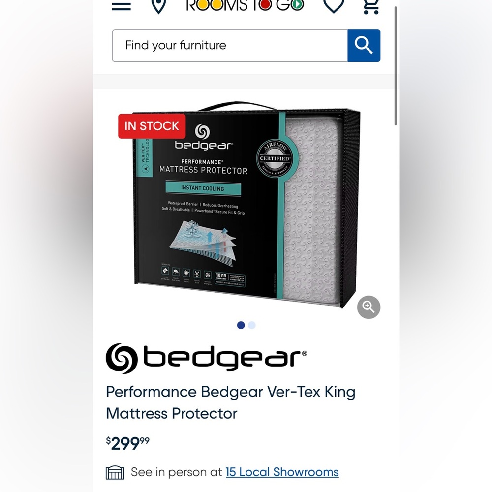 Bedgear mattress protector. King . NWT . Rooms to go